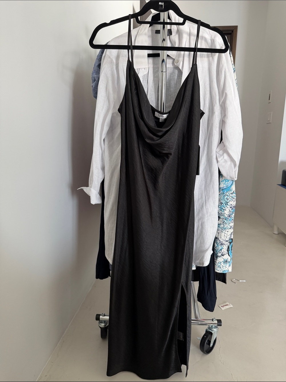 Justify Black Cowl Neck Maxi Slip Dress